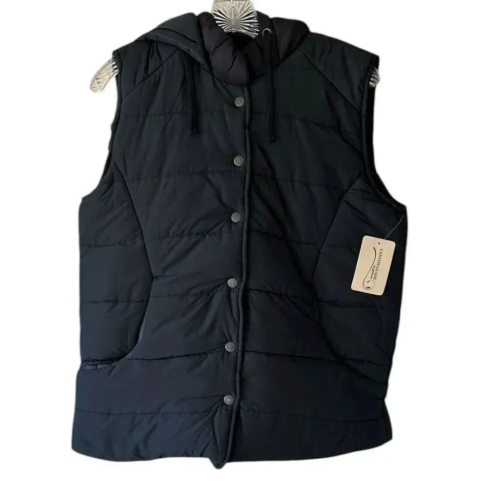 NEW Canyon Guide Outfitters Black Hooded Puffer Vest